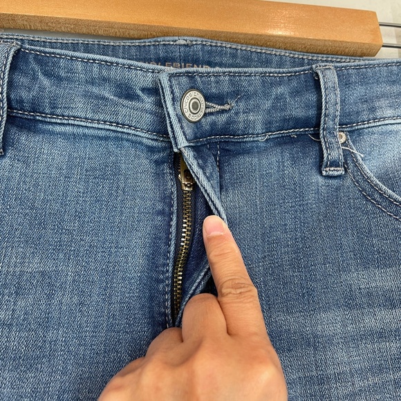 Chico's Jeans So Slimming Girlfriend Slim Leg Ankle Blue Patchwork - Picture 6 of 15